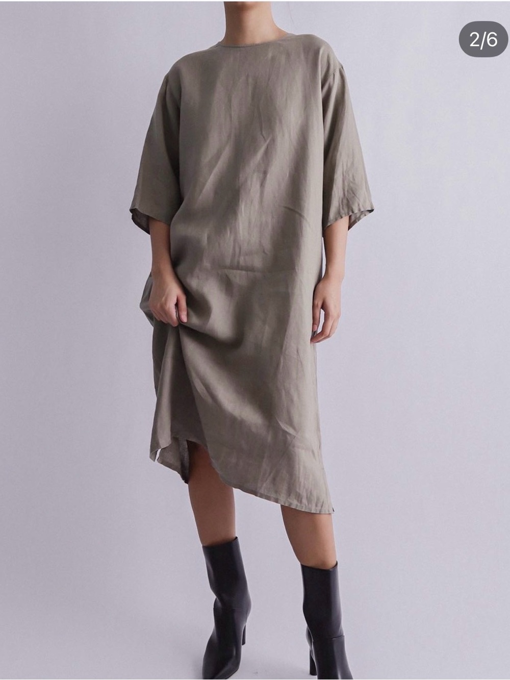 Muji Linen Dress (NAVY)
